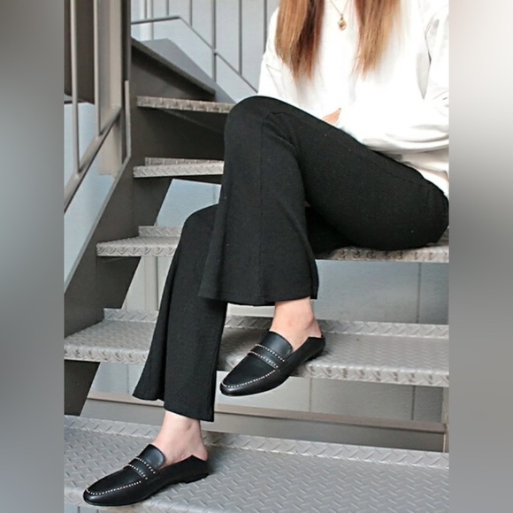 Zara Black Soft Leather Studded Loafer Sz 7.5 - Picture 15 of 15